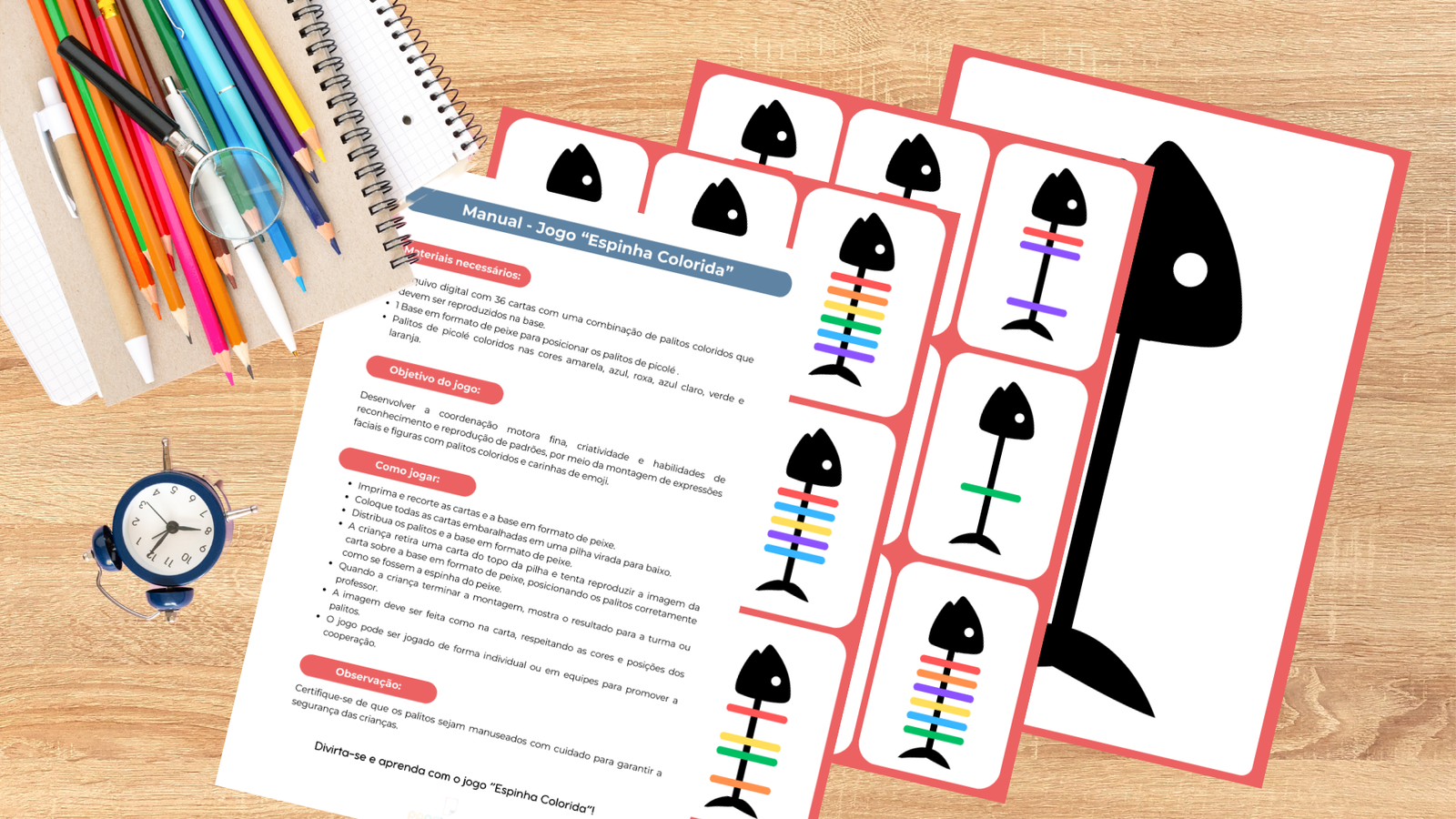 Jogo Educativo Espinha Colorida