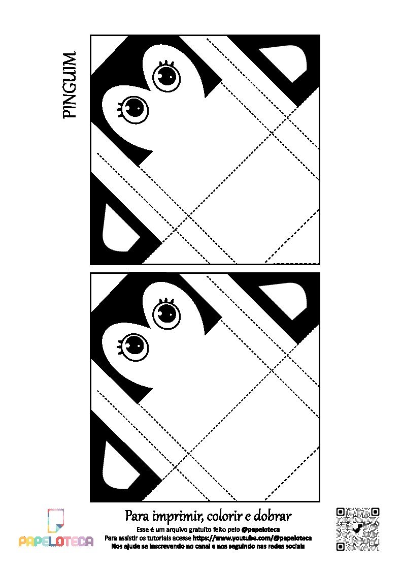 Pinguim 1 - Molde Origami
