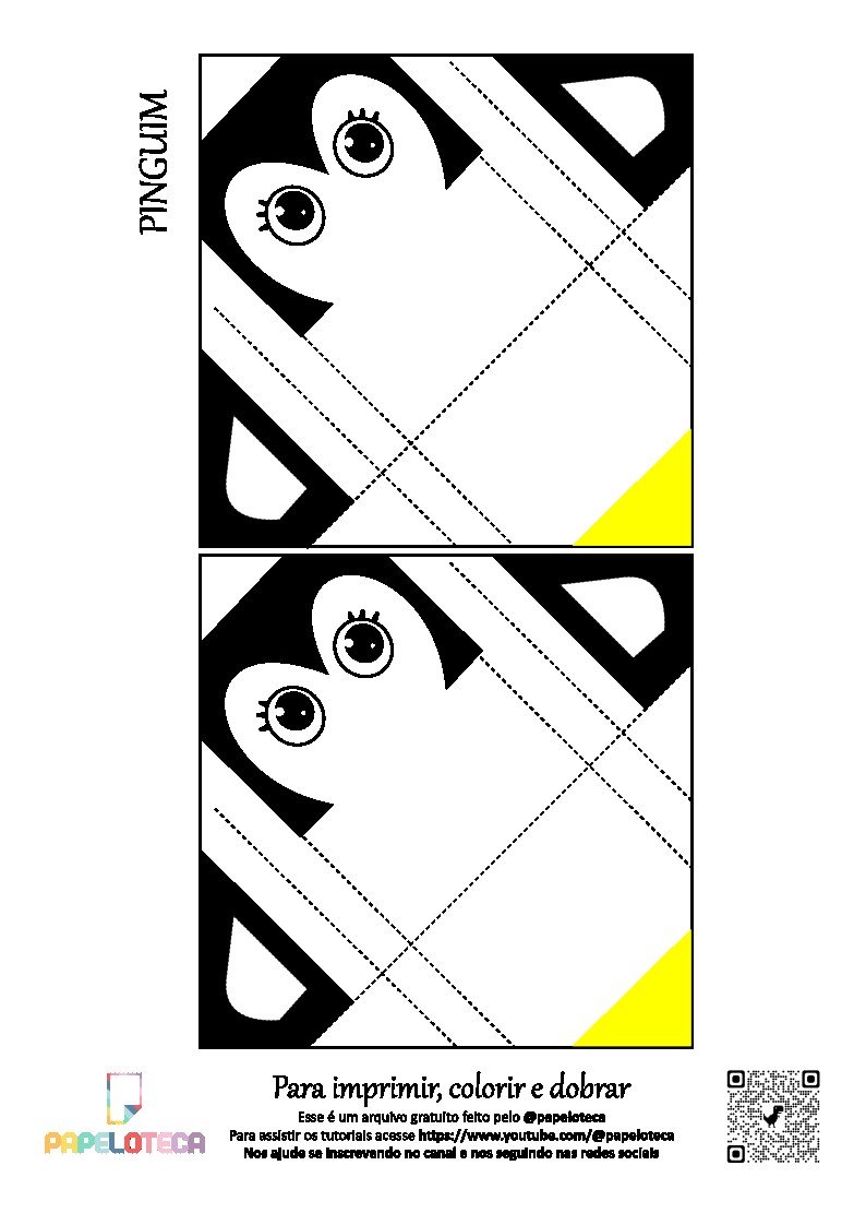 Pinguim 2 - Molde Origami