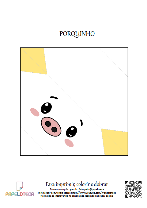Porquinho 2 - Molde Origami