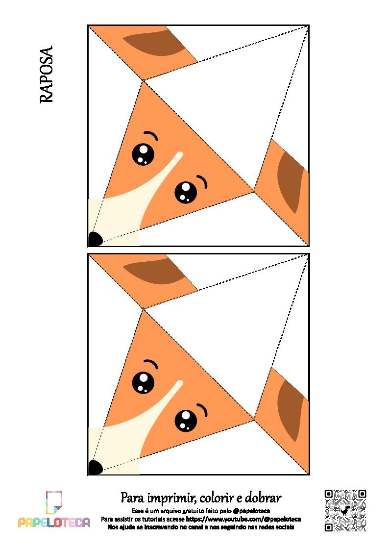 Raposa 1 - Molde Origami