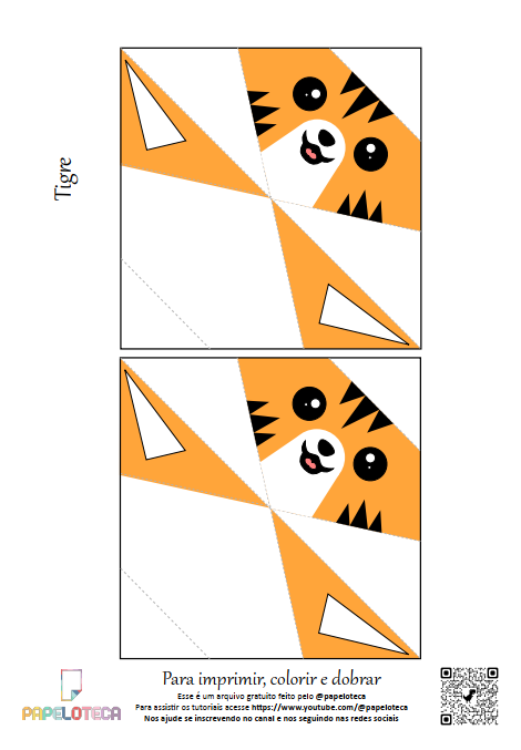 Tigre - Molde Origami