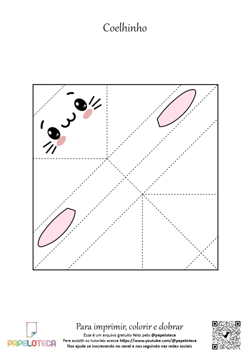 coelhinho fofo origami - dobradura de papel 1