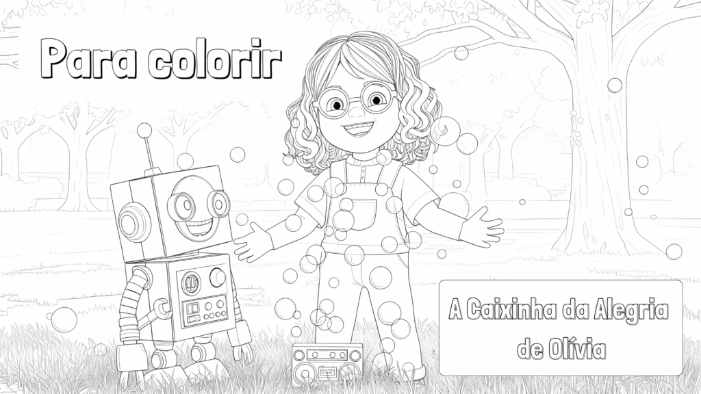 Desenho para Colorir A Caixinha da Alegria de Olívia